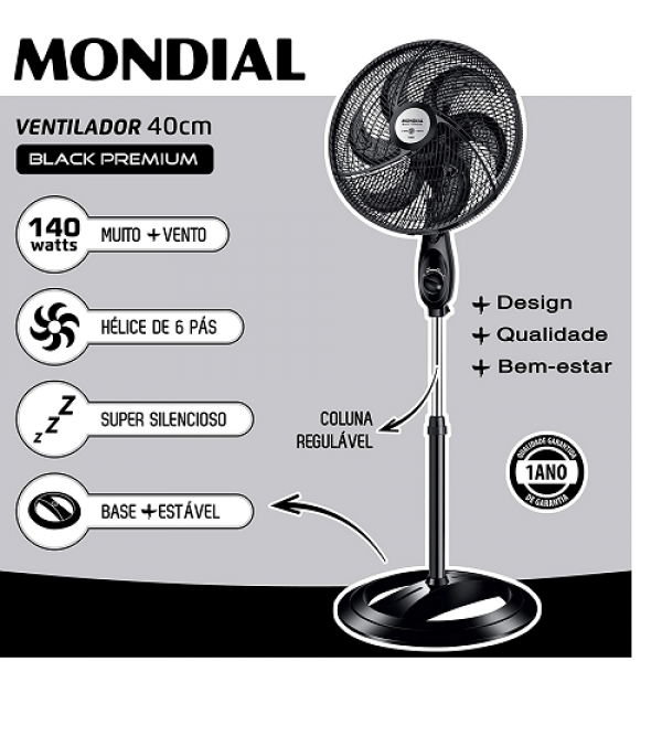 Ventilador Mondial Nv61 40cm 6p Col 127v Mondial