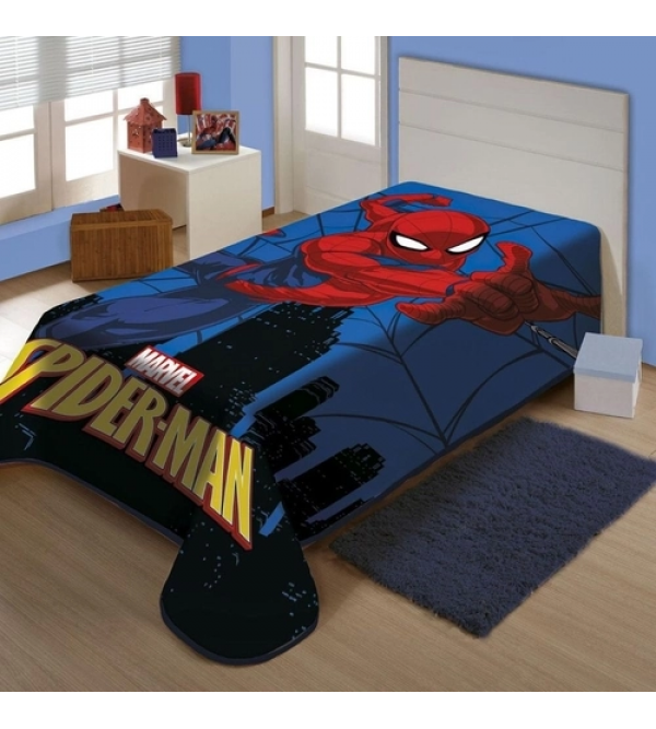 Cobertor Jolitex Marvel Spider Cid. 1,50 X 2,00 Jo...