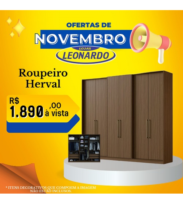 Roupeiro Herval Ph1720 Nogueira Herval