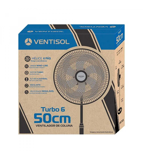 Ventilador Ventisol Col 50cm 6p Azul 220v Prem Ventisol
